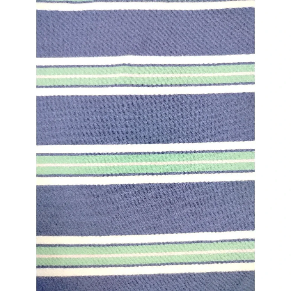 Polo Ralph Lauren Shirt Mens Medium Blue Striped Classic Fit Logo Tee Preppy